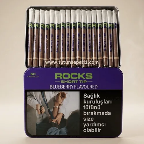 Rocks Short Tip Blueberry sigarillo - Yaban Mersini aromalı - 50's