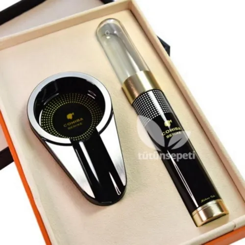 Cohiba Tekli Tüp Humidor ve Küllük seti