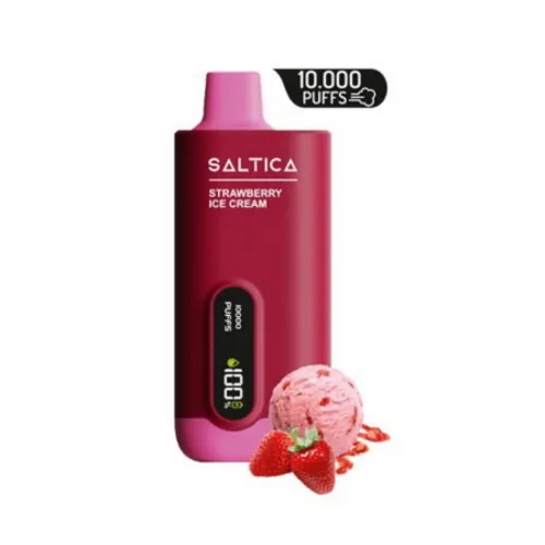 Saltica 10000 Strawberry Ice Cream Puff - Dijital ekranlı